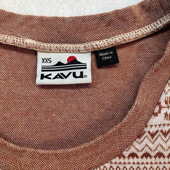 KAVU Fair Isle Sweater Mini Dress Brown/Tan Size XXS Side Button Accents - Picture 4 of 13